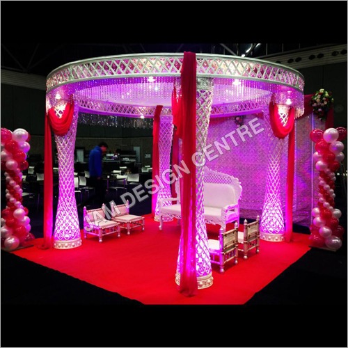Wood Wedding White Palazzo Mandap