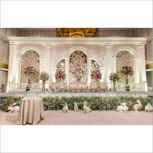 White Indoor Wedding Stage