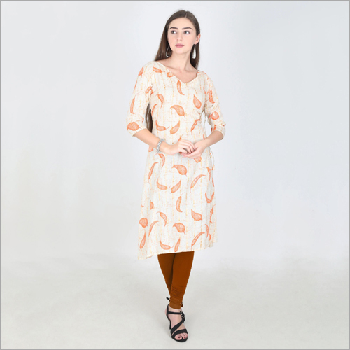 Available In Multicolored Ladies Printed Casual Kurti