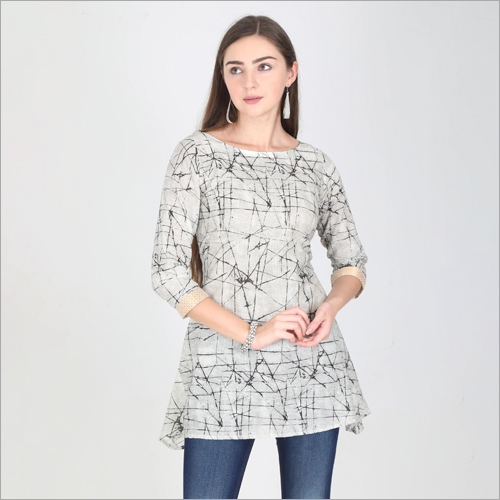 Available In Multicolored Ladies Printed Short Kurti