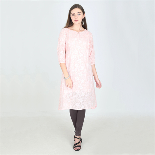 Available In Multicolored Ladies Round Neck Cotton Kurti