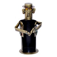Iron Painted Decorative Men Wine Bottle Stand