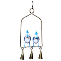 Decorative Iron Painted Hanging Bird With Bells