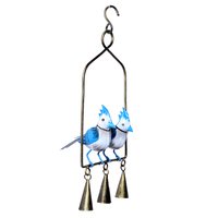 Decorative Iron Painted Hanging Bird With Bells