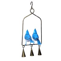 Decorative Iron Painted Hanging Bird With Bells