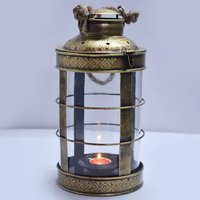 Home Decor Iron Painted Export Glass Lantern Tea Light