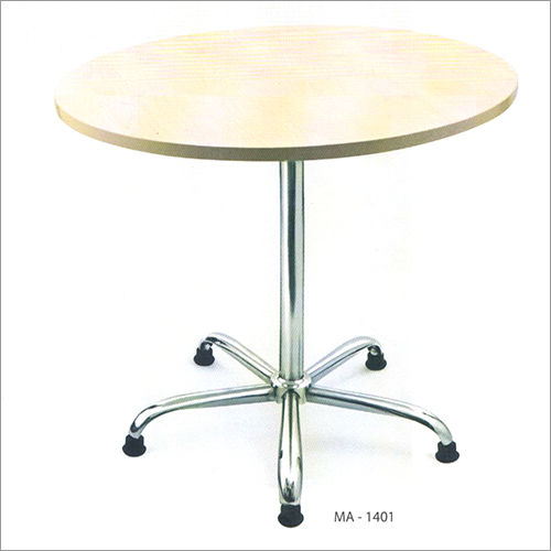 Round Stainless Steel And Wooden Stool