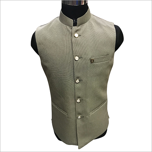Grey Casual Plain Nehru Jacket