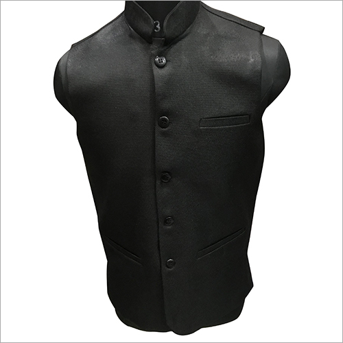 Black Plain Nehru Jacket