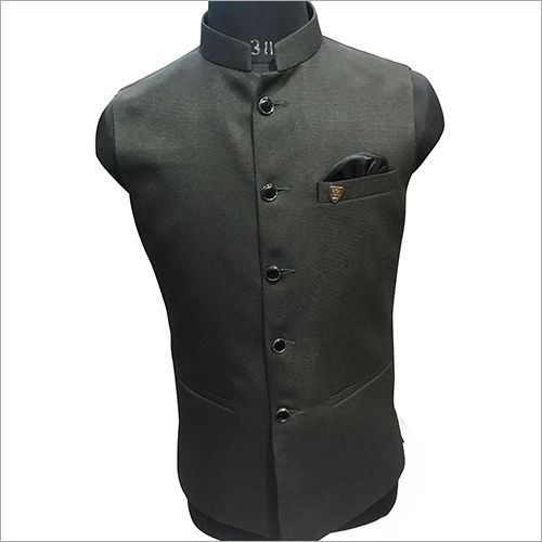 Washable Designer Plain Green Nehru Jacket