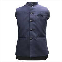 Dark Blue Plain Nehru Jacket