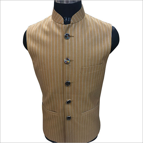 Washable Stylish Striped Nehru Jacket