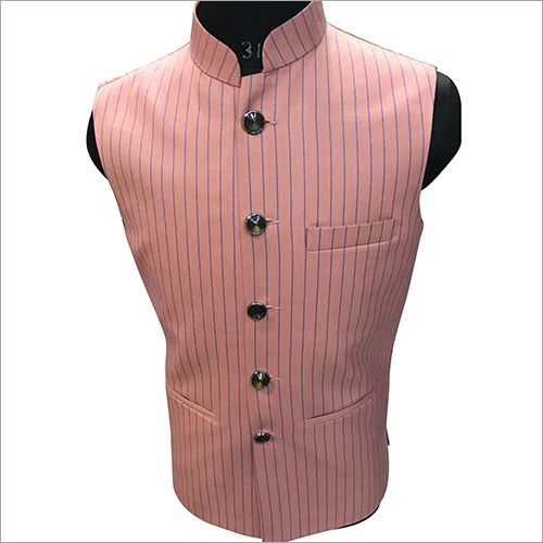 Washable Fancy Striped Nehru Jacket