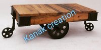 ANTIQUE INDUSTRIAL CART COFFEE TABLE