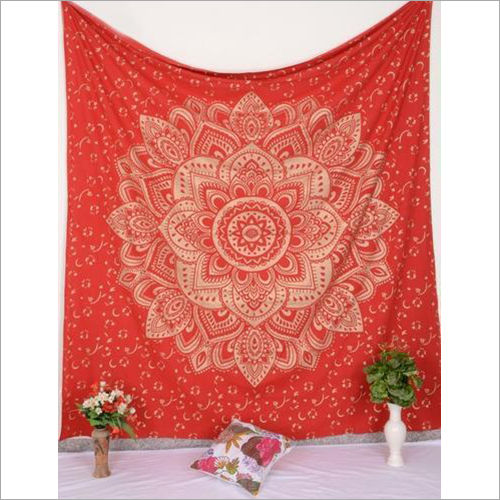 Designer Mandala Print Wall Tapestry Design: Flower