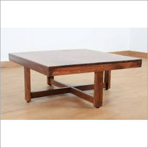 Wooden Color Square Walnut Finish Coffee Table