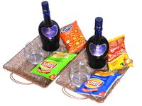 Home Decorative Rectangle Shape Gold Wire Mesh Dry Fruit Trays Basket Set