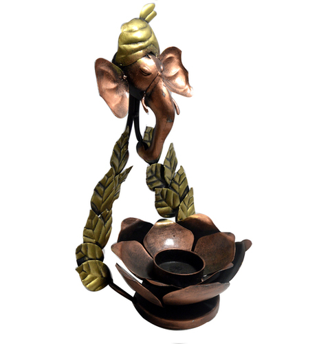 Home Decorative Craft Iron Painted Ganesha Tea Light