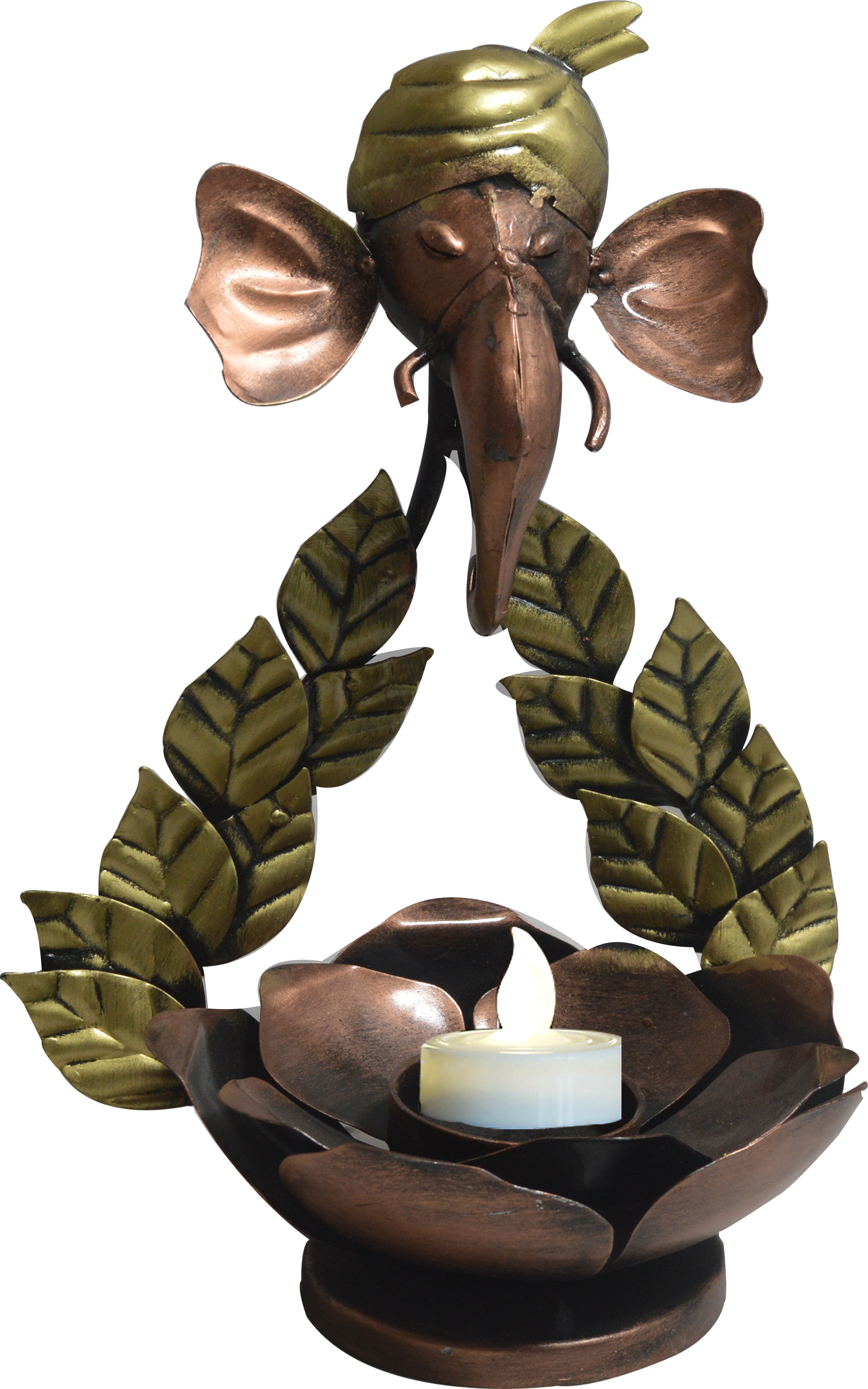 Home Decorative Craft Iron Painted Ganesha Tea Light