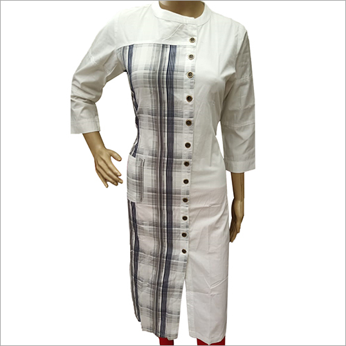 Ladies Cotton Kurti - Simple Style 3-4th Sleeve Multicolor Beaded Design | Perfect for Everyday Wear and Casual Outings
