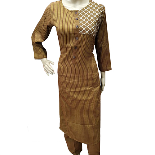 Ladies Designer Cotton Kurti - Cotton, Long Sleeve, Simple Style | Ideal for Casual Wear, Perfect for Everyday Fashion