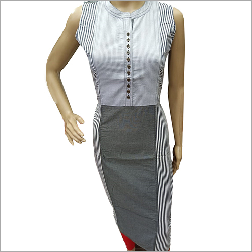 Ladies Formal Kurti - Cotton, Sleeveless, Multicolor | Modern Beaded Design for Contemporary Ladies' Fashion