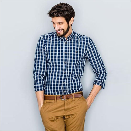 Available In Multicolored Mens Check Shirt