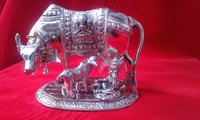 Metal Silver Cow Statue