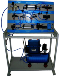 Pneumatic Trainer Kit - Mild Steel, 1100 X 700 Mm, Silver & Blue | Educational & Training Purpose, 220-240 Volt, Comprehensive Pneumatic System Setup