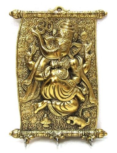 Gold Colender Ganesh Key Statue