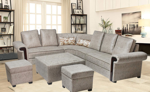 Handmade L Shaped Fabric Sofa