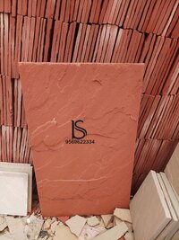 Dholpur Red Natural Stone - Sandstone | 12x4 Feet, Red Color, No Water Absorption, Cut-to-size, Antique Surface Finish, Strong Density