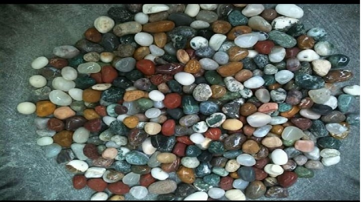 Mix natural stone pebbles round unpolished cobbles stone LANDSCAPING PATHWAY