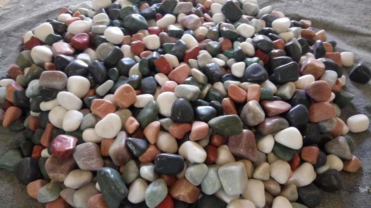 Mix natural stone pebbles round unpolished cobbles stone LANDSCAPING PATHWAY