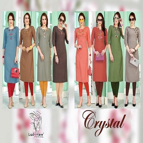 Designer Rubby Cotton Kurti with Hand Embroidery