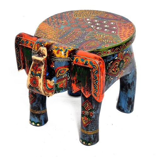 Home Furnish Wooden Elephant Decorative Stool