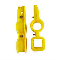 Round To Square Pipe Clamp - Material: Plastic