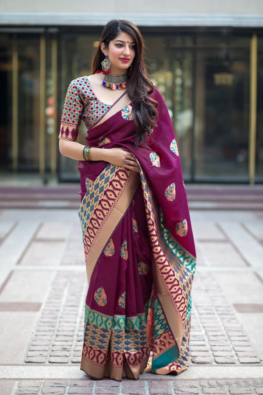 Latest Weaving Silk Jaquard Saree