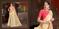 Designer Printed saree With Light Colour