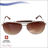 SWISS MILITARY MATT GOLD FRAME WITH BROWN GRADIENT LENS SUNGLASS