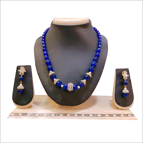 Blue Stone Artificial Necklace Set Gender: Women