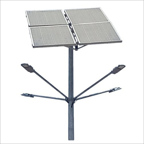 Silver Solar Street Light Pole