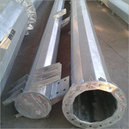 Silver Galvanized Steel Tubular Light Pole