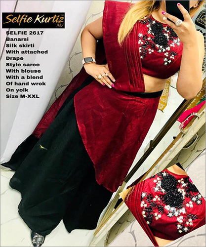 Banarasi Silk Skirti With Drape