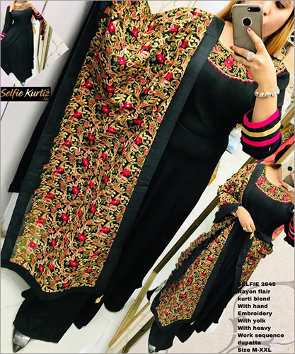 Black Rayon Fair Kurti