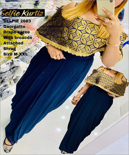 Buy Beige Silk Chanderi Embroidered Metal Thread Shrug Band Saree Set For  Women by Abhishek Sharma Online at Aza Fashions.