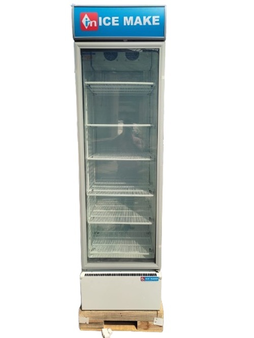 Visi Cooler - Stainless Steel and Glass, 20x20x50 cm, Black and White | Automatic Defrost Operation, 220-380 Voltage, Electrical Power Source