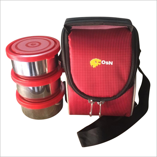 Silver 3 Pcs Stainless Steel Lunch Box