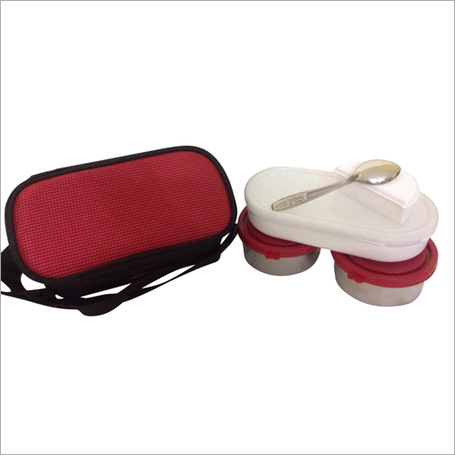 White & Red 3 Pcs Lunch Box