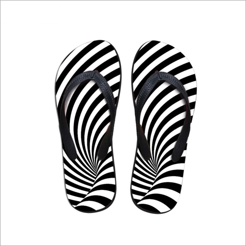Black And White Ladies Printed Slipper